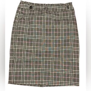 Soho Apparel Black and Pink Plaid Skirt